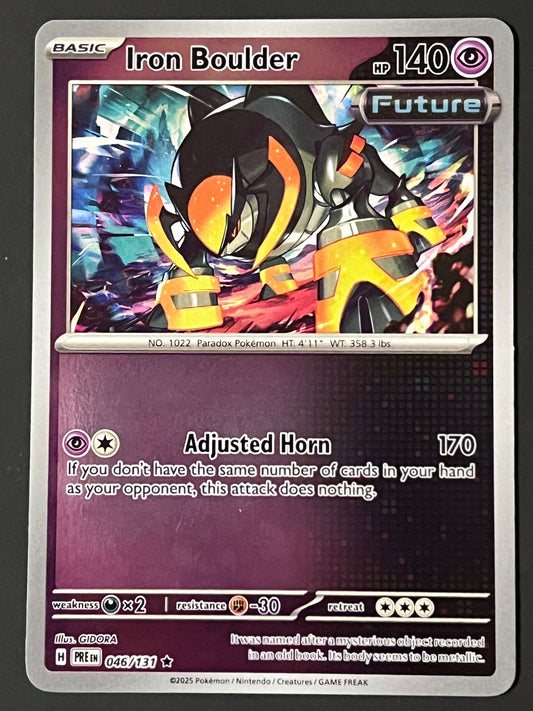 046/131 Iron Boulder - Pokémon Prismatic Evolutions Rare Reverse