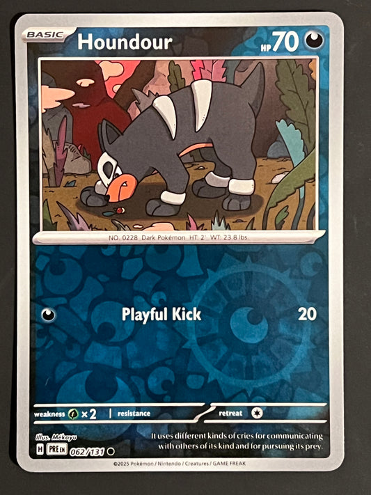 062/131 Houndour - Pokémon Prismatic Evolutions Common Reverse