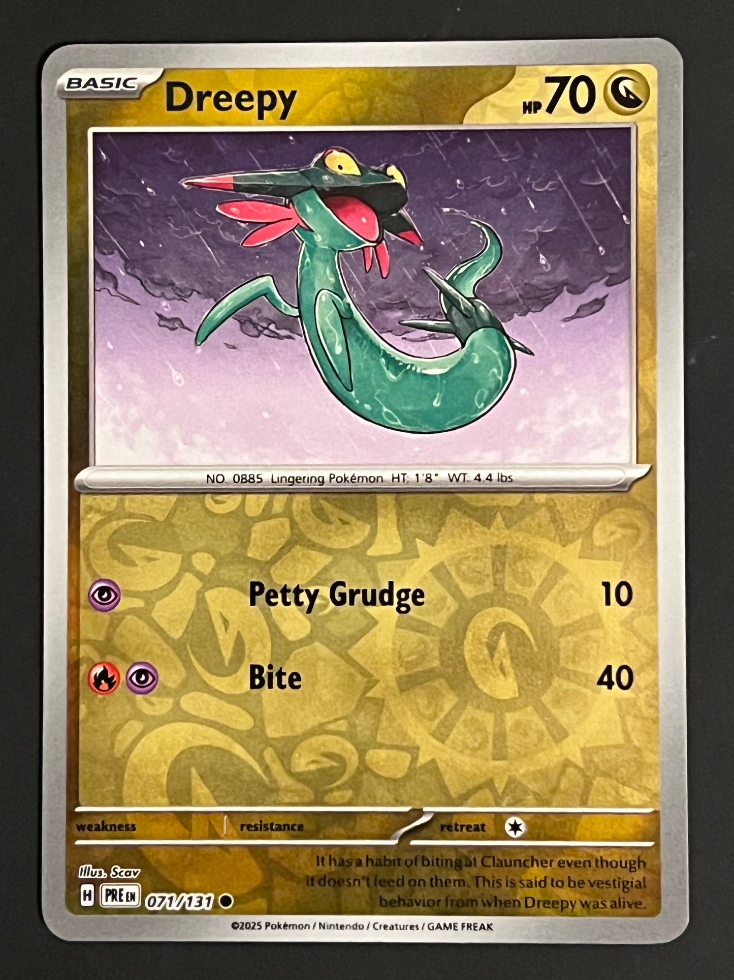 071/131 Dreepy - Pokémon Prismatic Evolutions Common Reverse