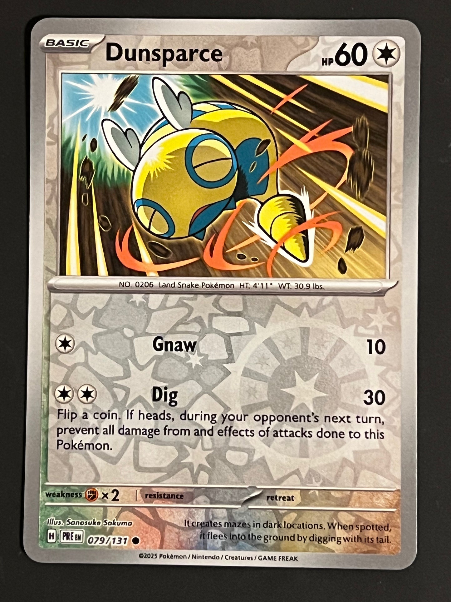 079/131 Dunsparce - Pokémon Prismatic Evolutions Common Reverse