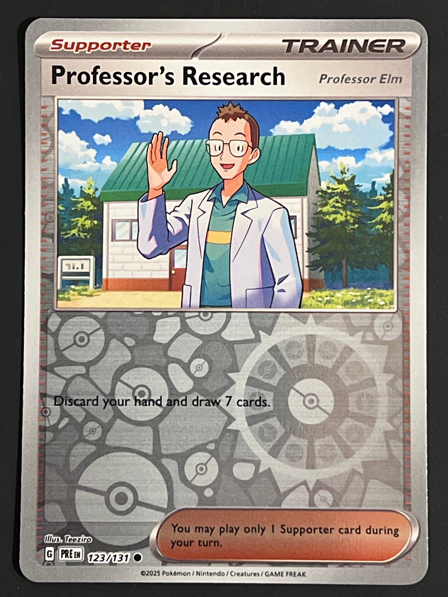 123/131 Professor’s Research - Pokémon Prismatic Evolutions Common Reverse