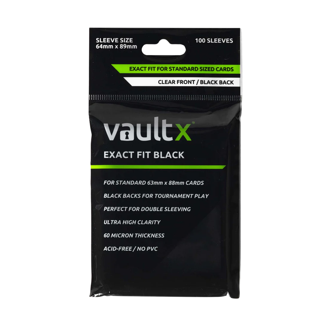 Vault X Exact Fit BLACK Card Sleeves (100pk)