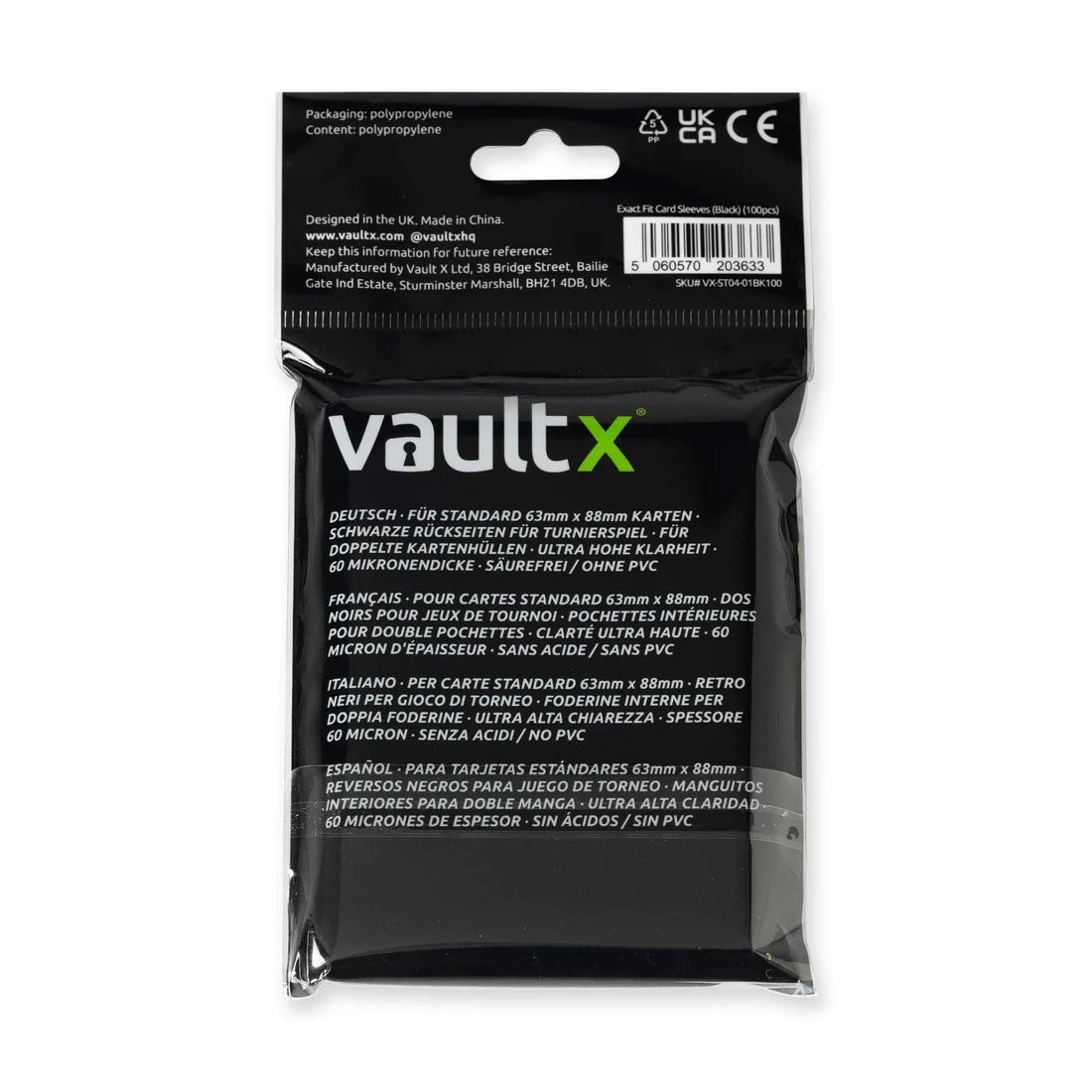 Vault X Exact Fit BLACK Card Sleeves (100pk)