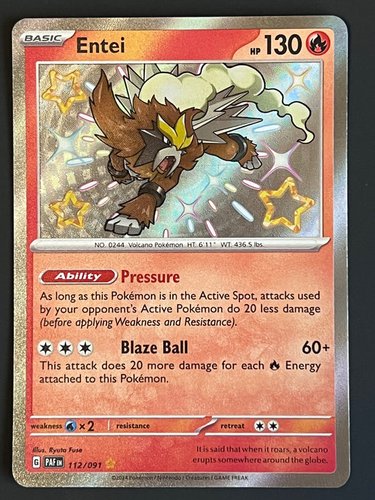 112/091 Entei - Pokémon Paldean Fates Shiny Rare