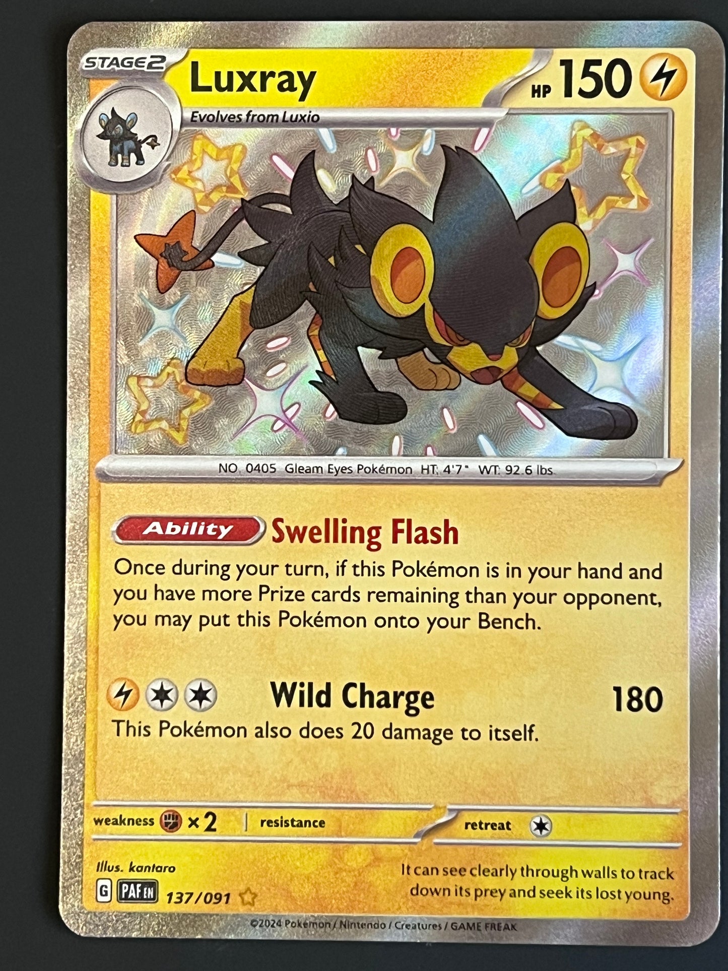 137/091 Luxray - Pokémon Paldean Fates Shiny Rare