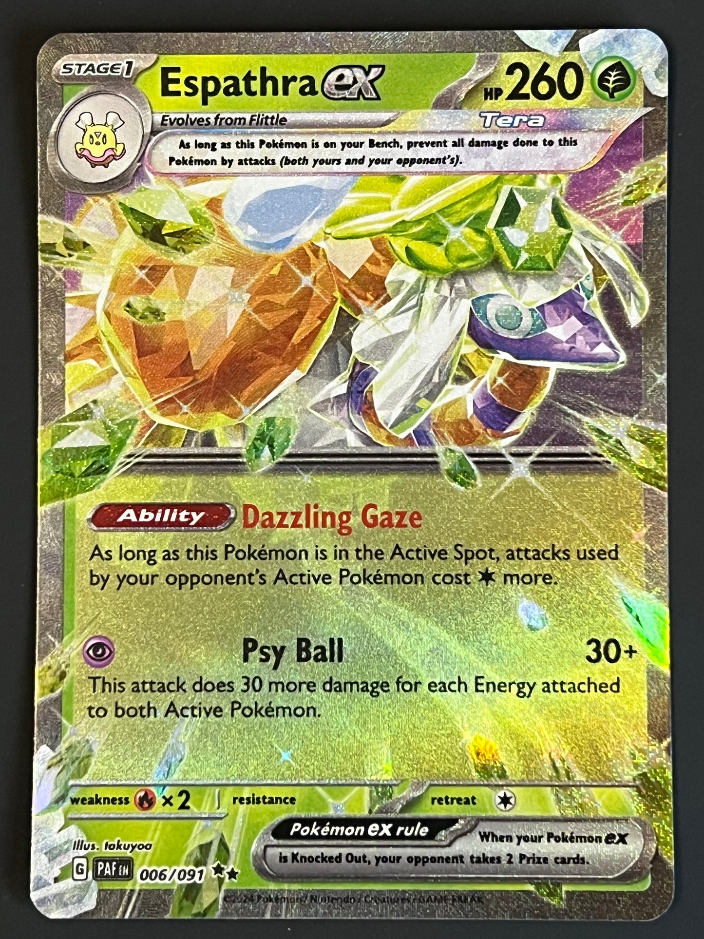 006/091 Espathra Ex - Pokémon Paldean Fates Double Rare