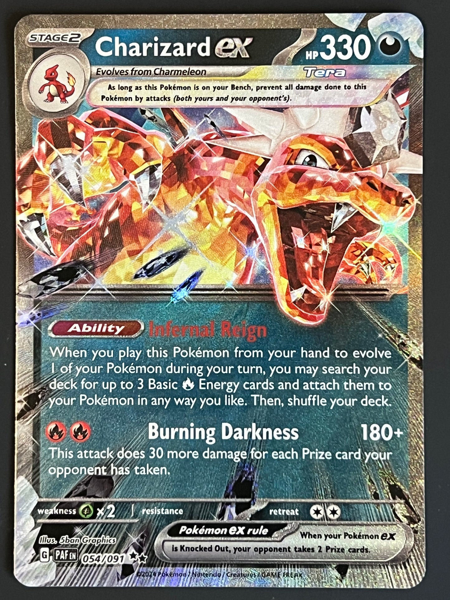 054/091 Charizard Ex - Pokémon Paldean Fates Double Rare