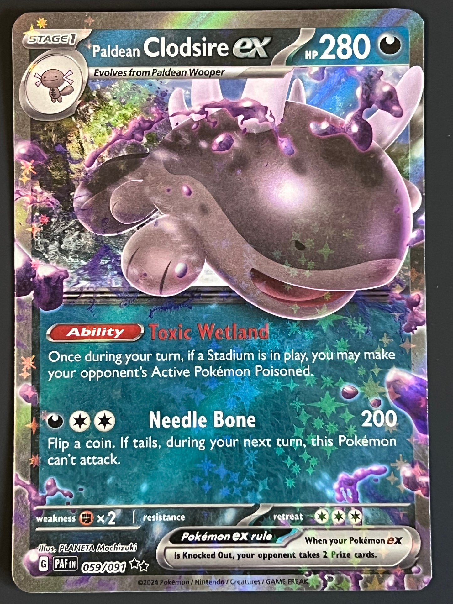 059/091 Paldean Clodsire Ex - Pokémon Paldean Fates Double Rare