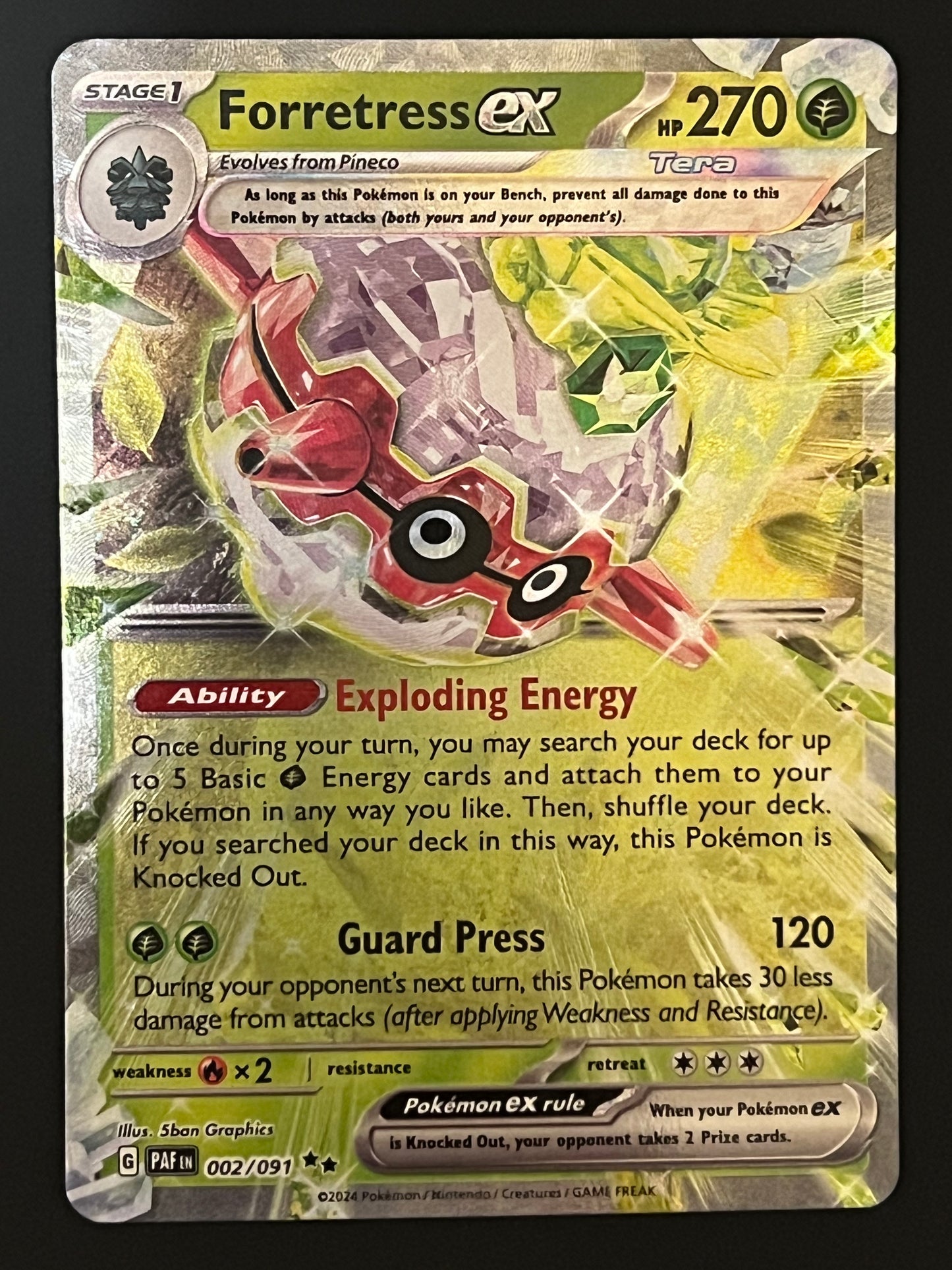 002/091 Forretress Ex - Pokémon Paldean Fates Double Rare