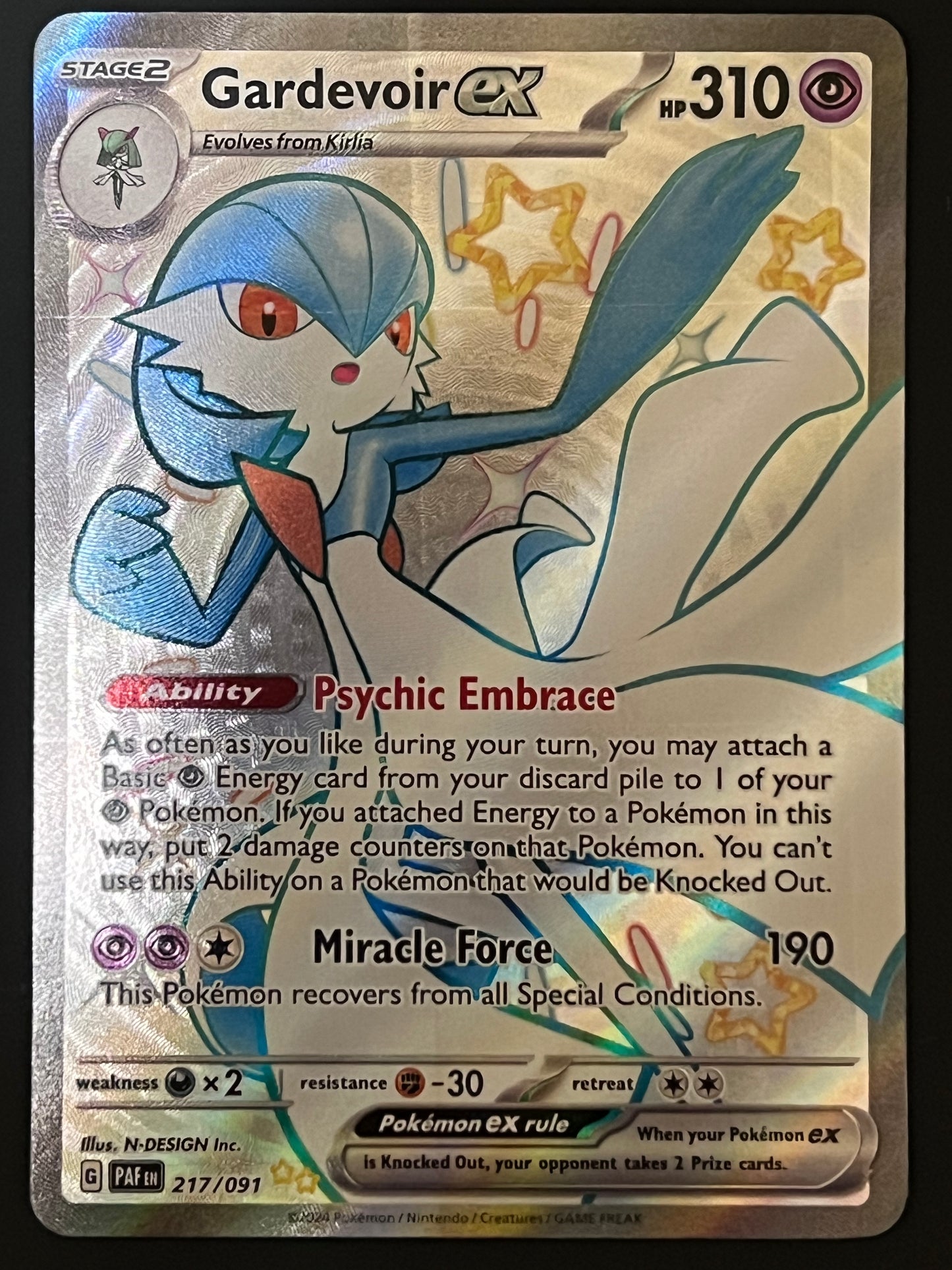 217/091 Gardevoir Ex - Pokémon Paldean Fates Ultra Rare