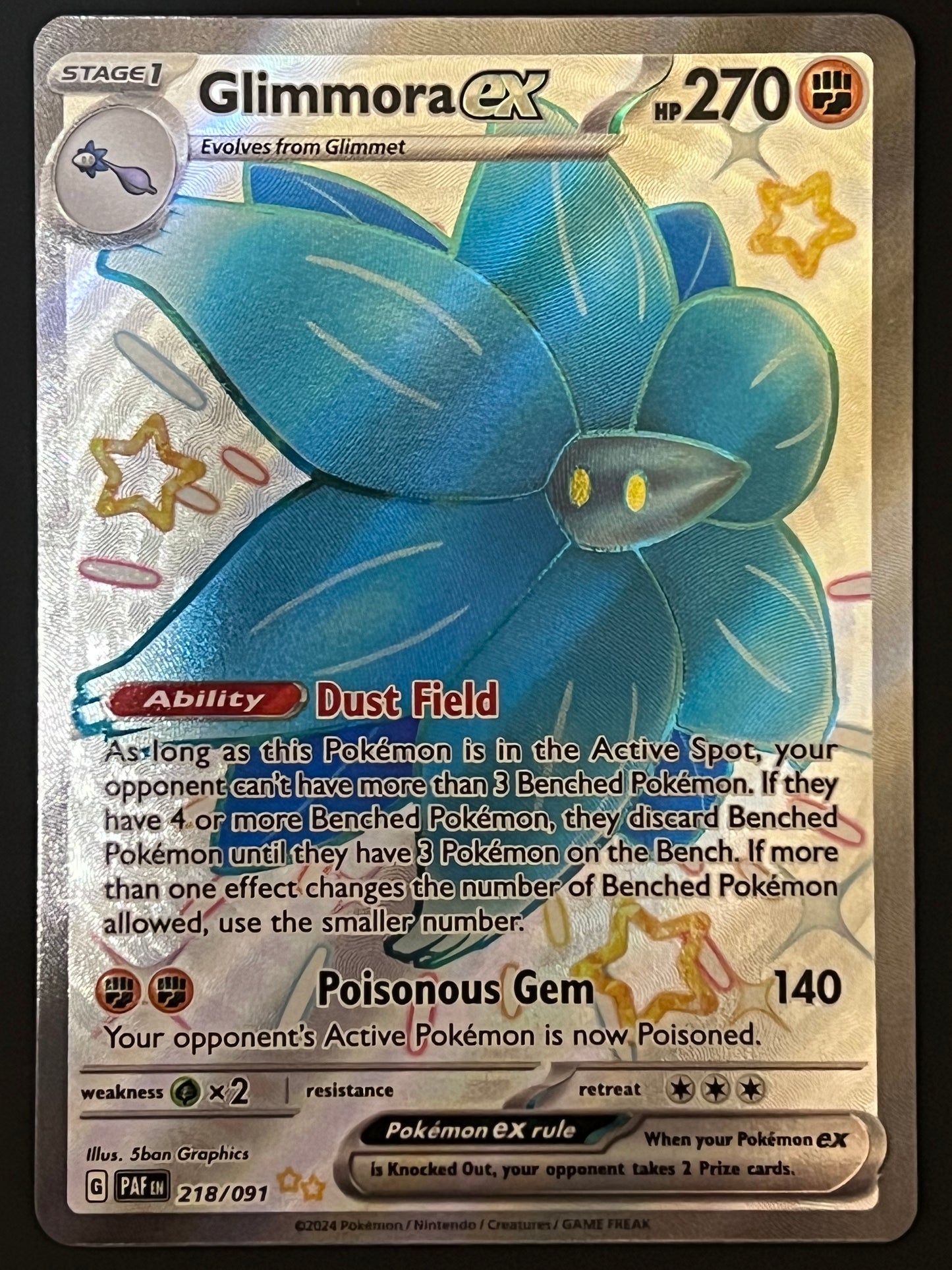 218/091 Glimmora Ex - Pokémon Paldean Fates Ultra Rare