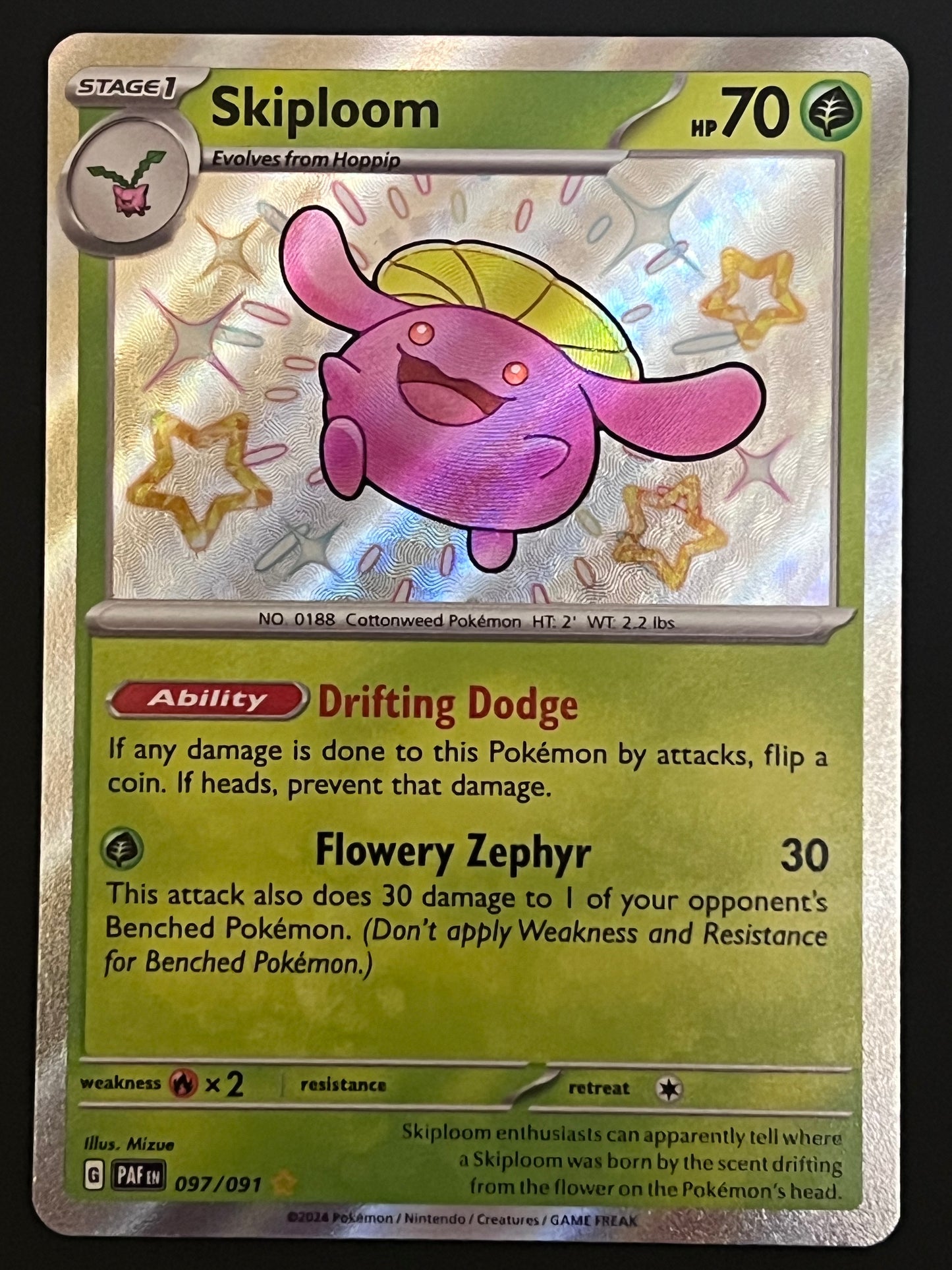 097/091 Skiploom - Pokémon Paldean Fates Shiny Rare