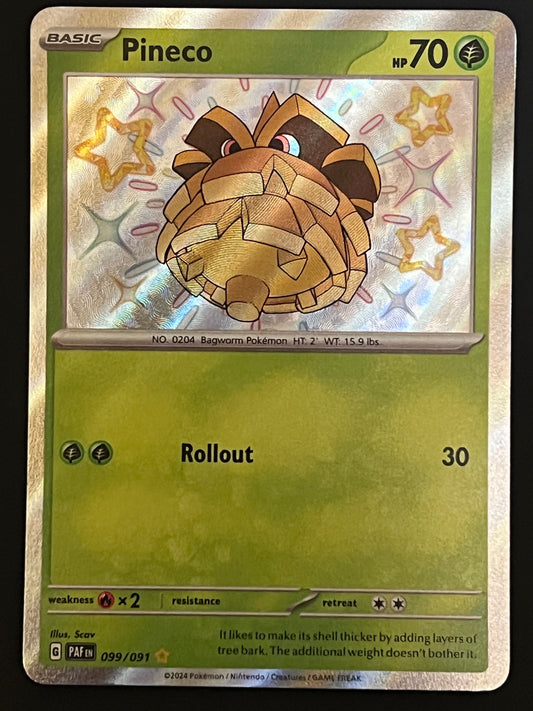 099/091 Pineco - Pokémon Paldean Fates Shiny Rare