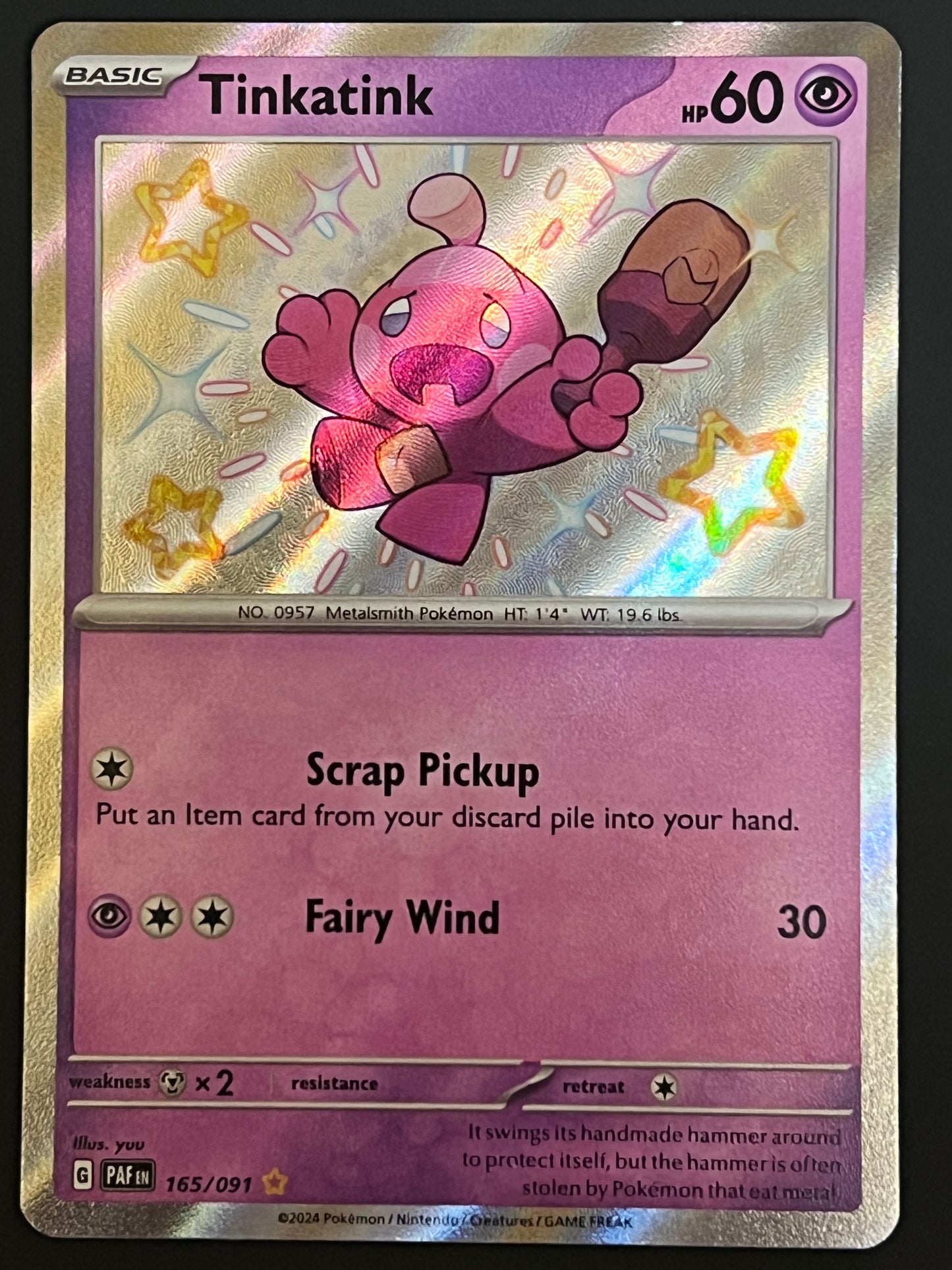 165/091 Tinkatink - Pokémon Paldean Fates Shiny Rare