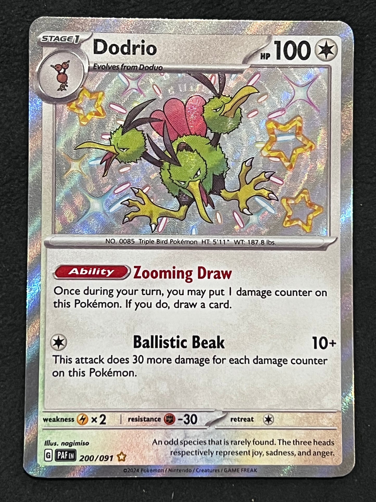 200/091 Dodrio - Pokémon Paldean Fates Shiny Rare