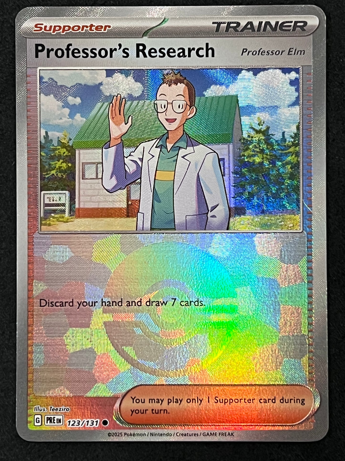 123/131 Professor’s Research - Pokémon Prismatic Evolutions Common Reverse POKEBALL