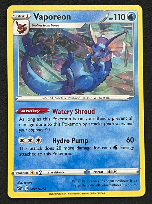 Vaporeon - SWSH072 Holo Promo Black Star