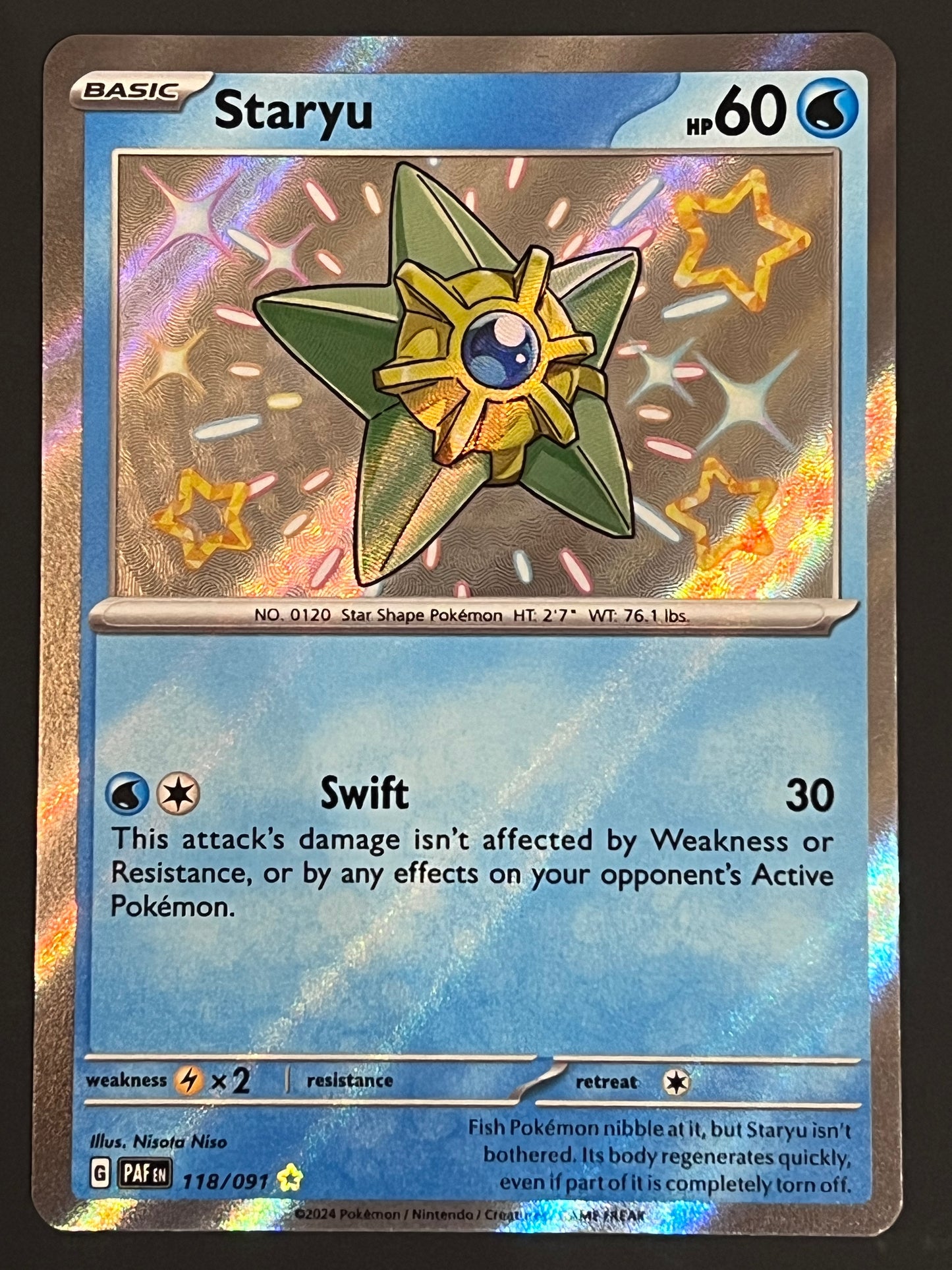 118/091 Staryu - Pokémon Paldean Fates Shiny Rare