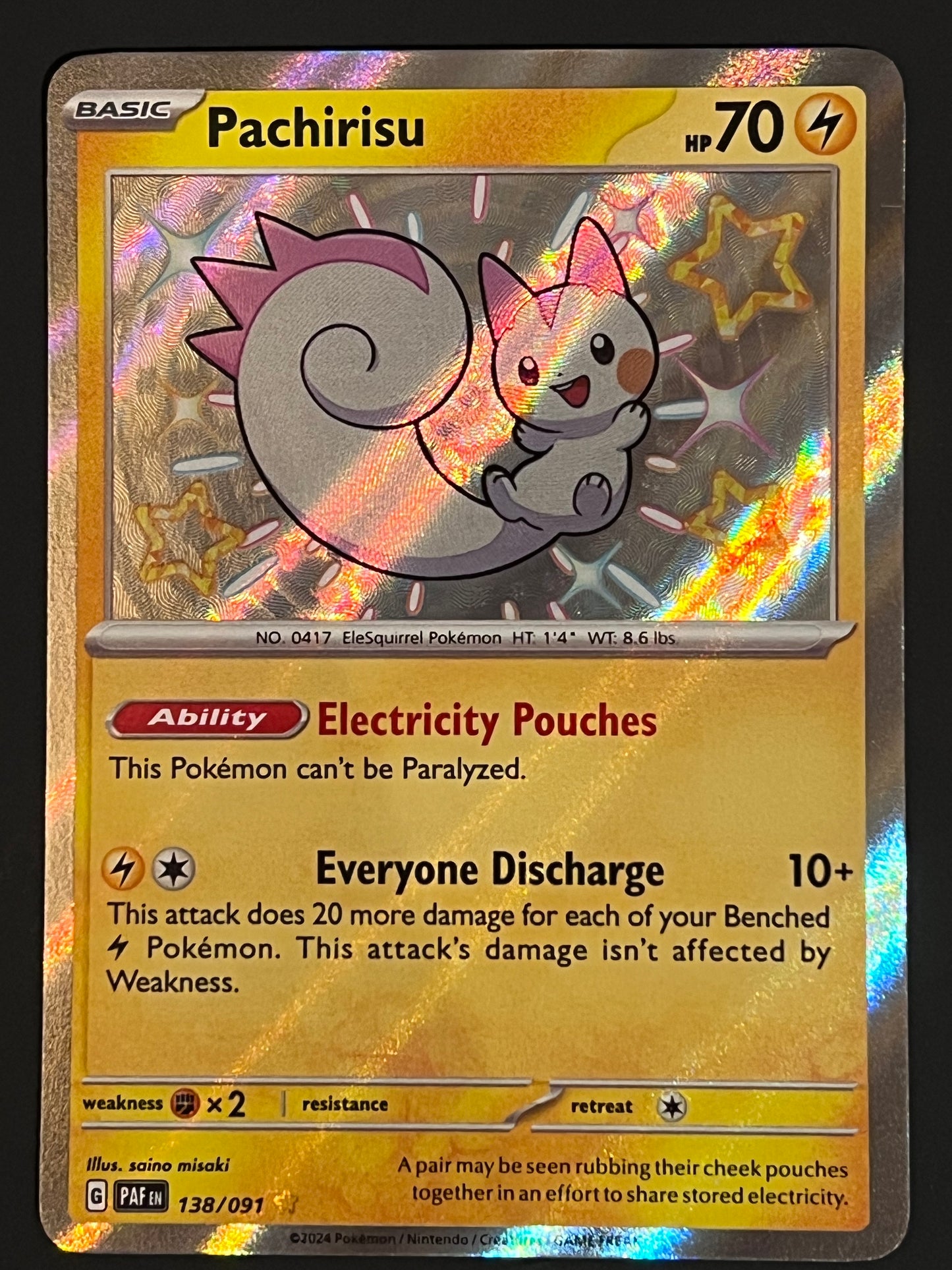 138/091 Pachirisu - Pokémon Paldean Fates Shiny Rare