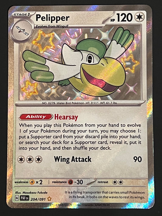 204/091 Pelipper - Pokémon Paldean Fates Shiny Rare