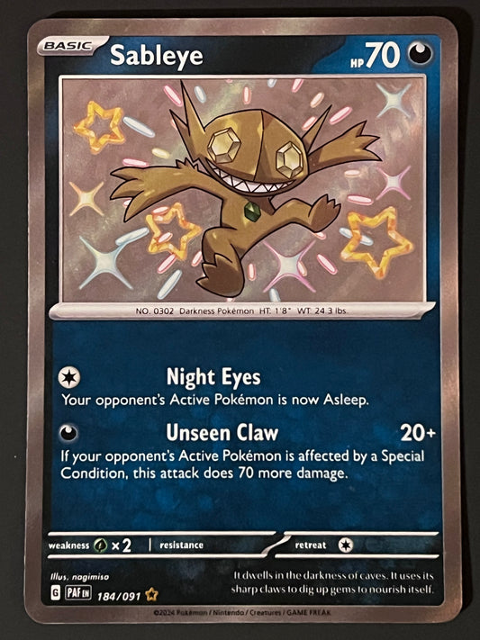 184/091 Sableye - Pokémon Paldean Fates Shiny Rare