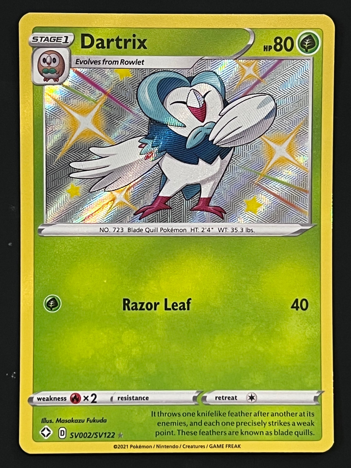 Dartrix - SV002/SV122 Shining Fates Rare Shiny Holo