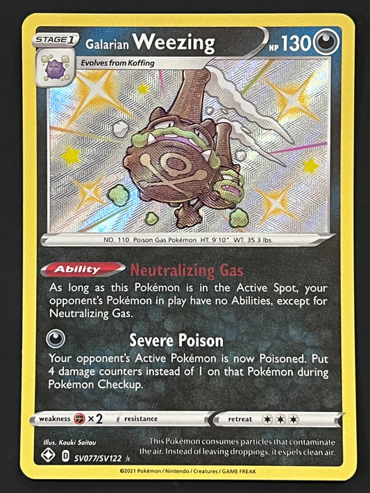 Galarian Weezing - SV077/SV122 Shining Fates Rare Shiny Holo