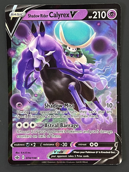 Shadow Rider Calyrex V - 074/198 Chilling Reign Rare Holo V