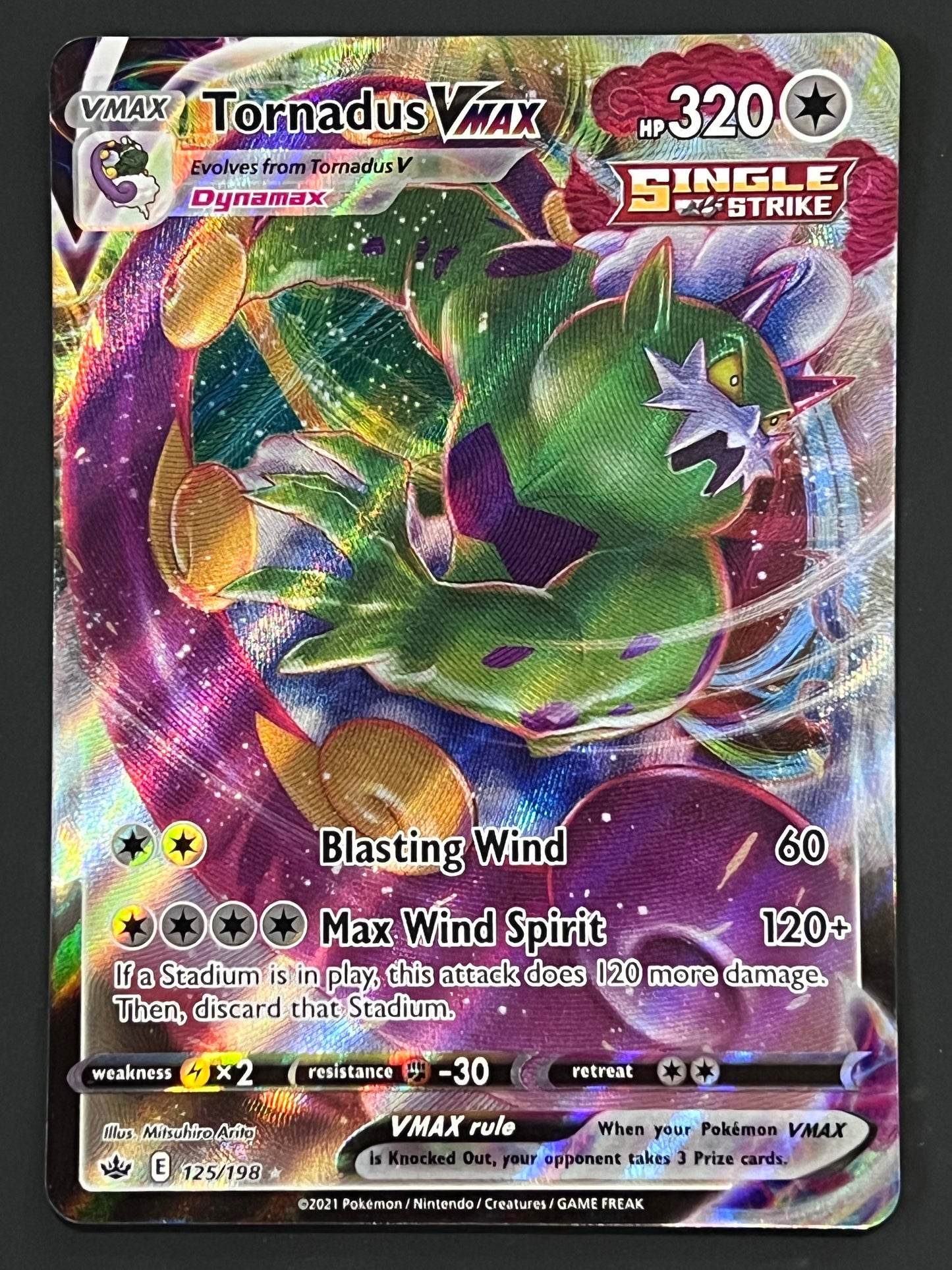 Tornadus VMax- 125/198 Chilling Reign Rare Holo VMax