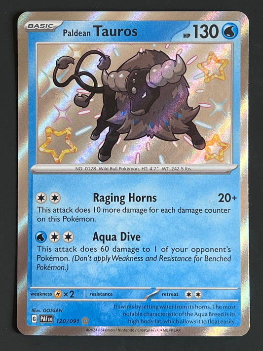 120/091 Paldean Tauros - Pokémon Paldean Fates Shiny Rare