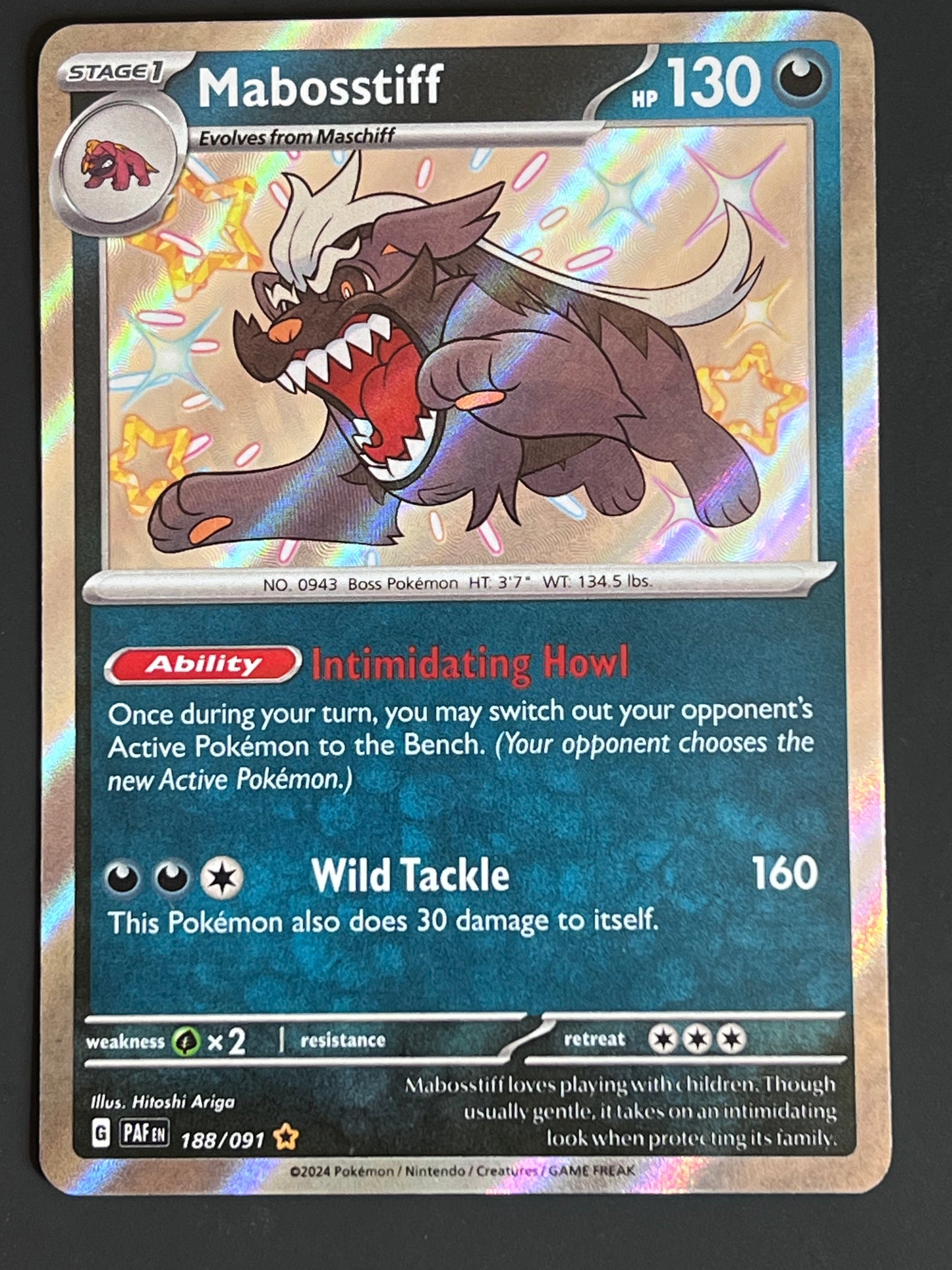 188/091 Mabosstiff - Pokémon Paldean Fates Shiny Rare