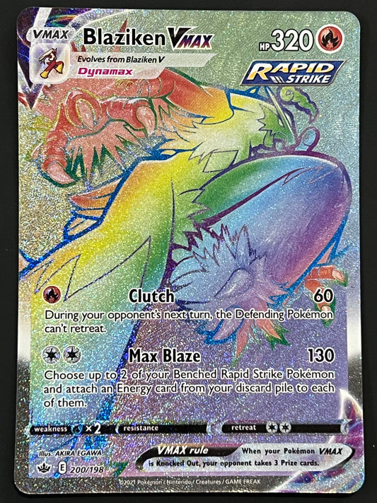 Blaziken VMax - 200/198 Chilling Reign Rainbow Rare Holo VMax