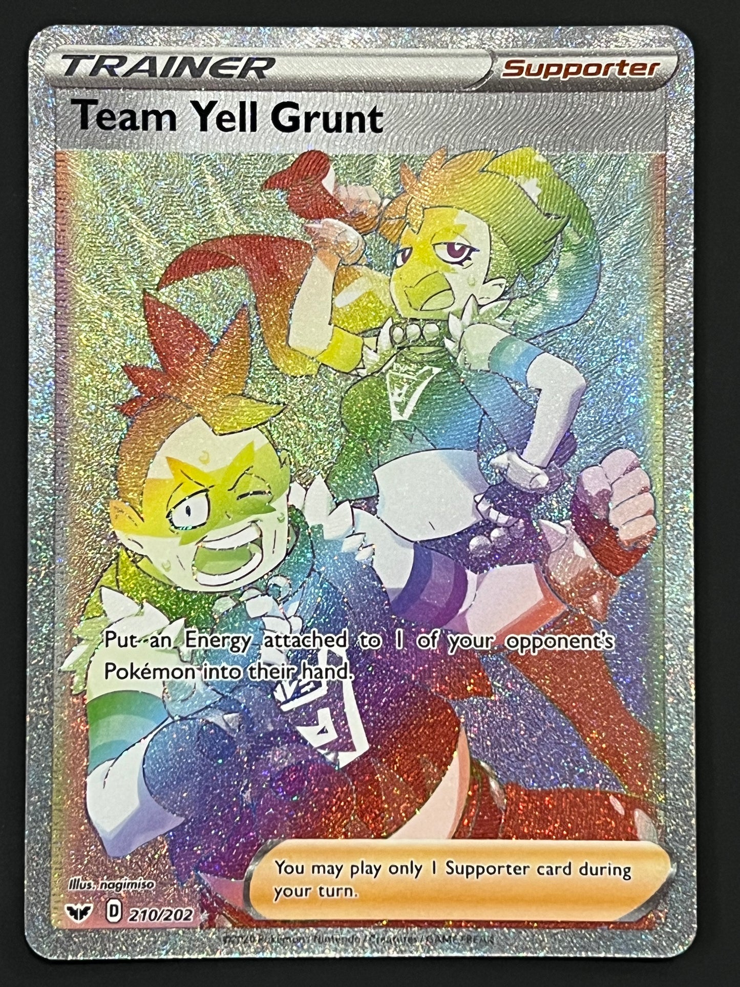 210/202 Team Yell Grunt - Sword/Shield Base Rainbow Secret Rare