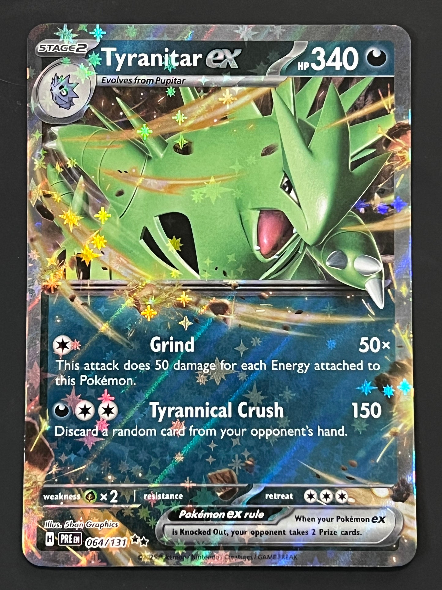 064/131 Tyranitar Ex - Pokémon Prismatic Evolutions Double Rare