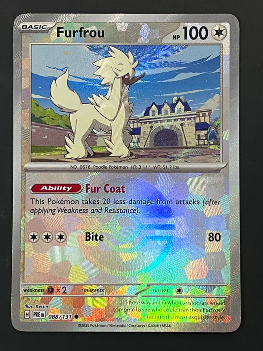 088/131 Furfrou - Pokémon Prismatic Evolutions Common Reverse POKEBALL