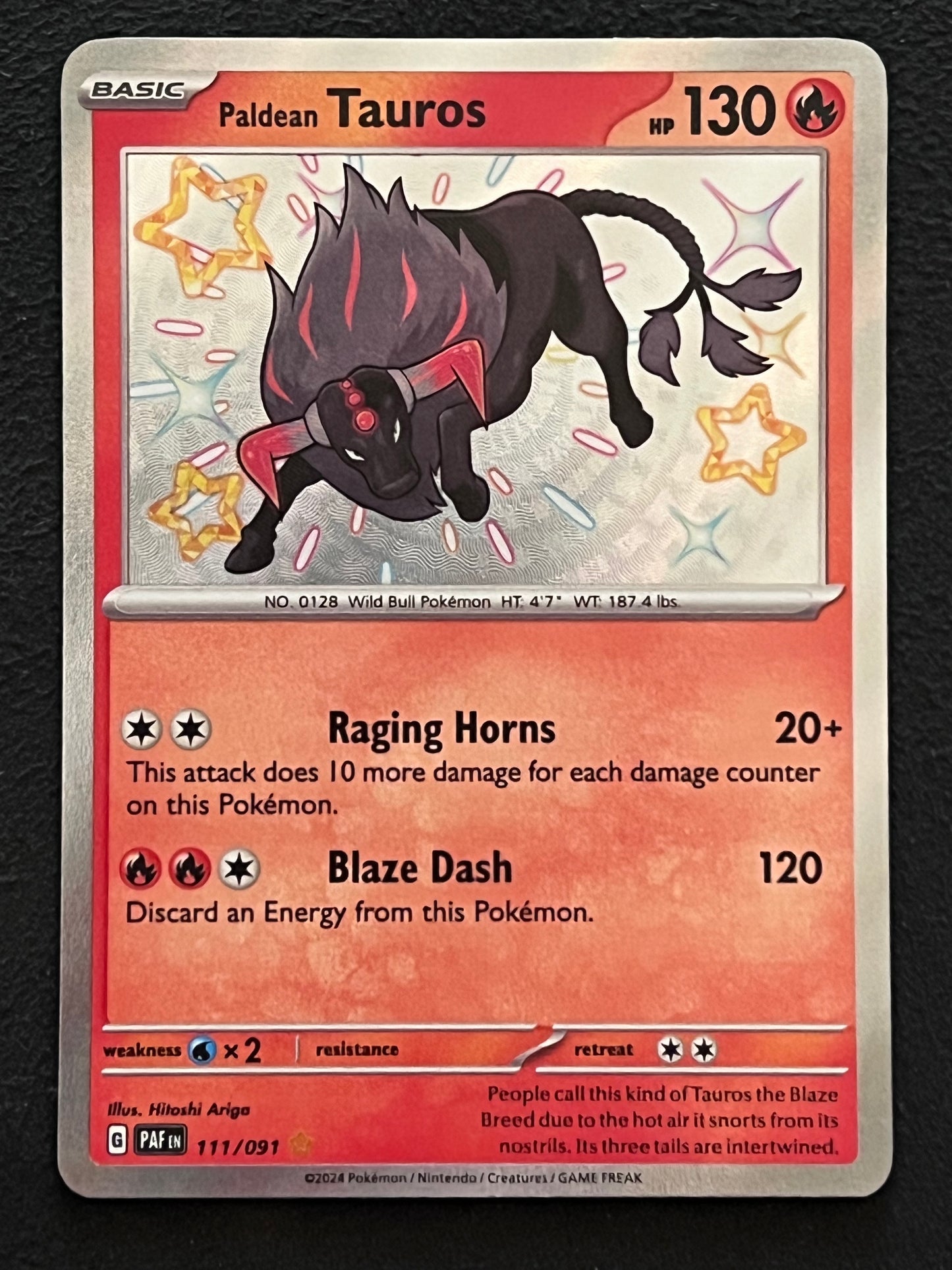 111/091 Paldean Tauros - Pokémon Paldean Fates Shiny Rare