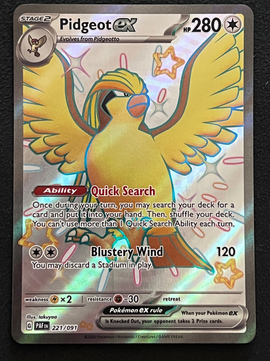 221/091 Pidgeot Ex - Pokémon Paldean Fates Ultra Rare