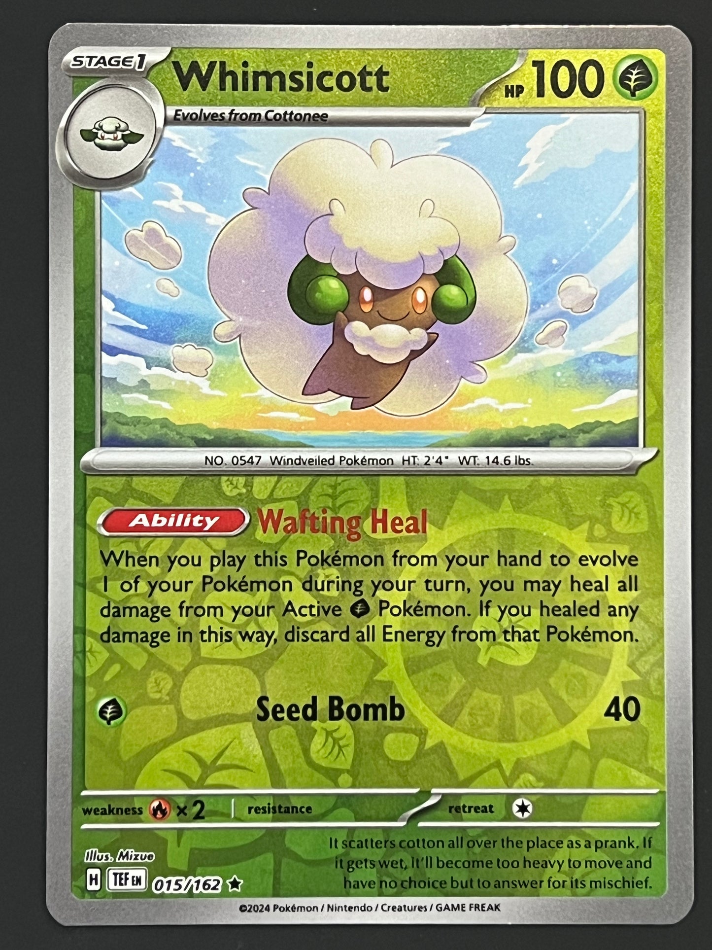 015/162 Whimsicott - Pokémon Temporal Forces Rare Reverse