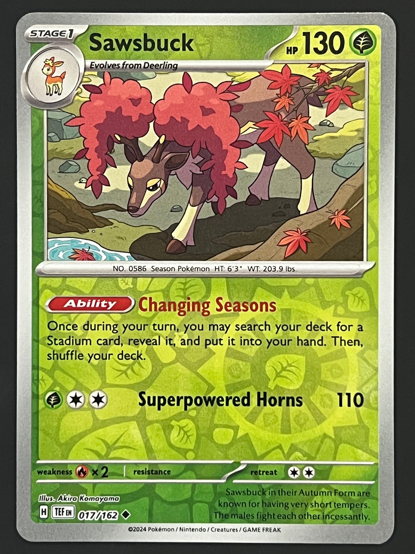 017/162 Sawsbuck - Pokémon Temporal Forces Uncommon Reverse