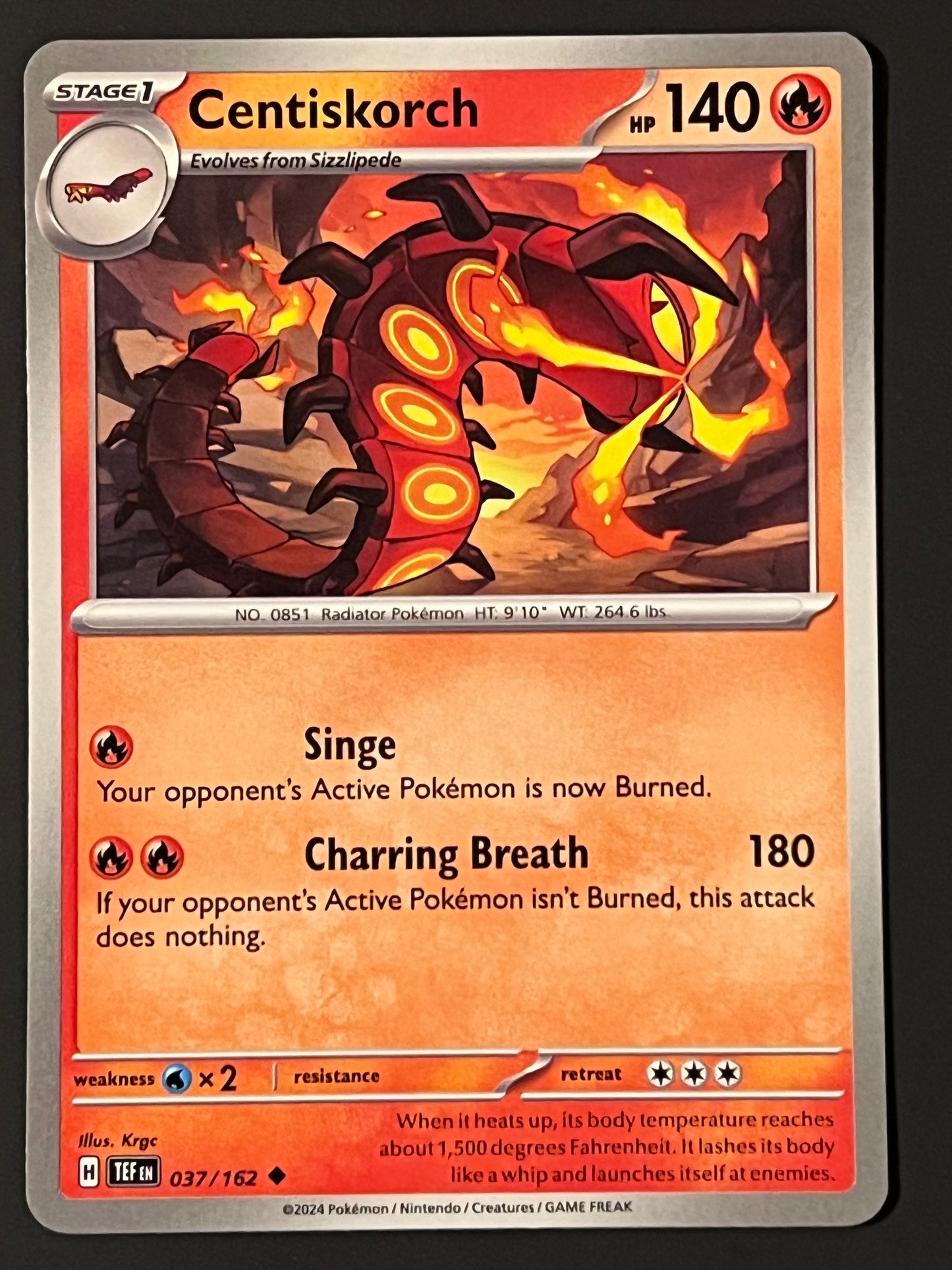 037/162 Centiskorch - Pokémon Temporal Forces Uncommon