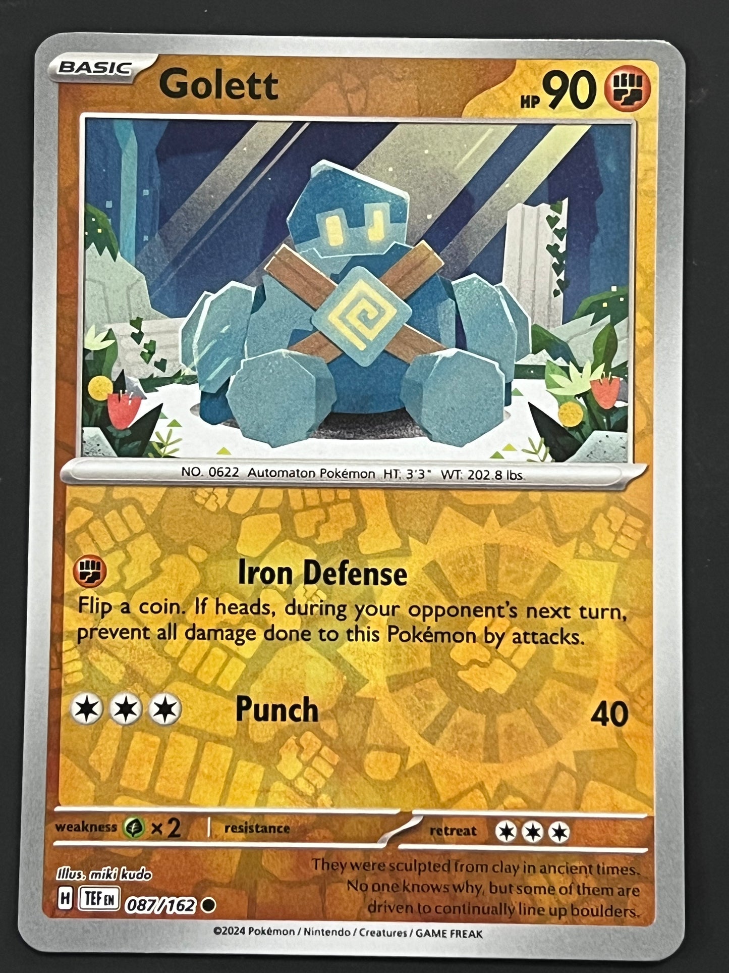 087/162 Golett - Pokémon Temporal Forces Common Reverse