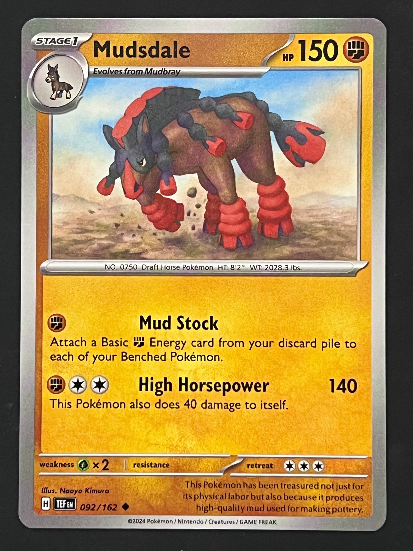 092/162 Mudsdale - Pokémon Temporal Forces Uncommon