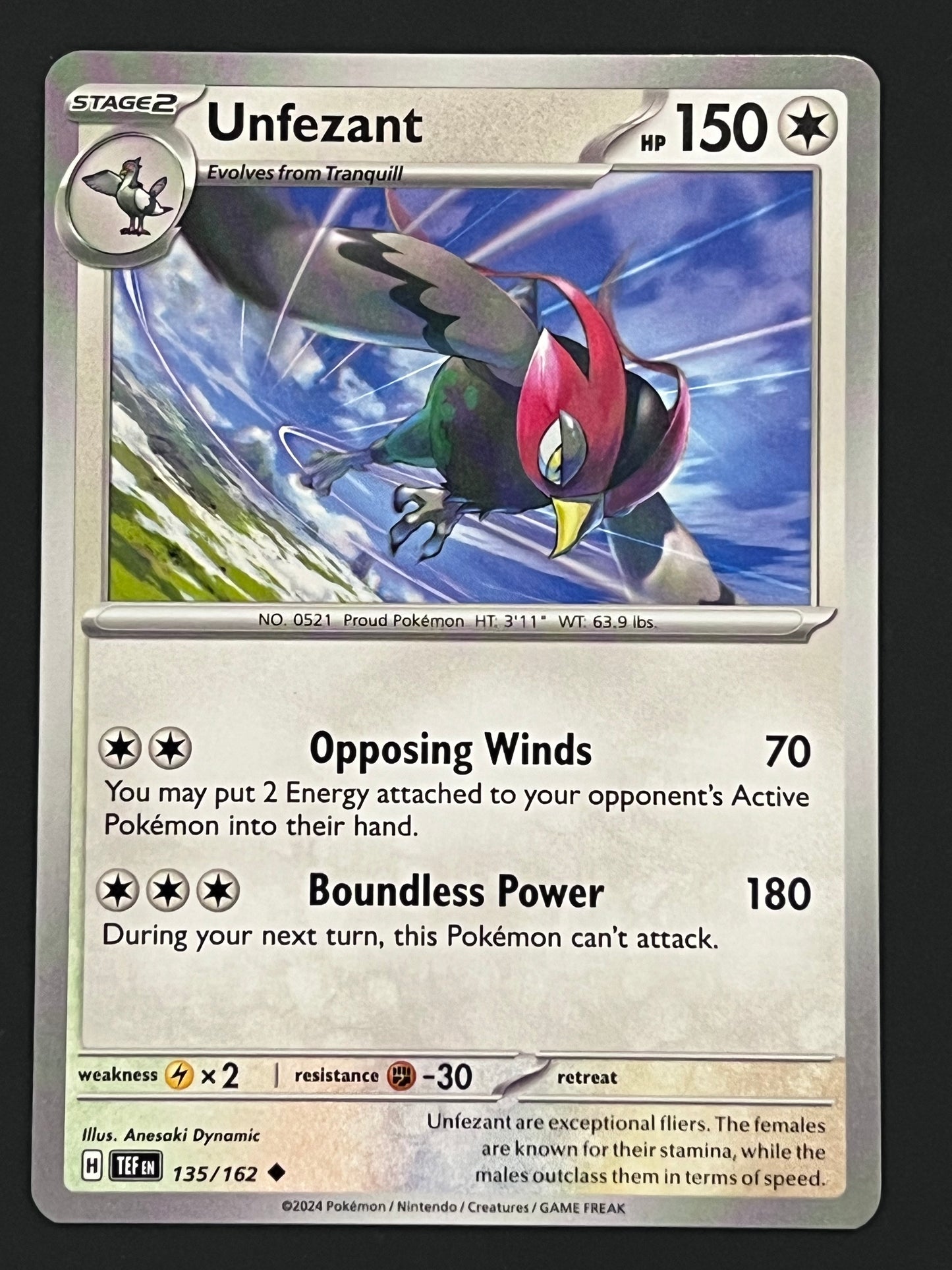 135/162 Unfezant - Pokémon Temporal Forces Uncommon