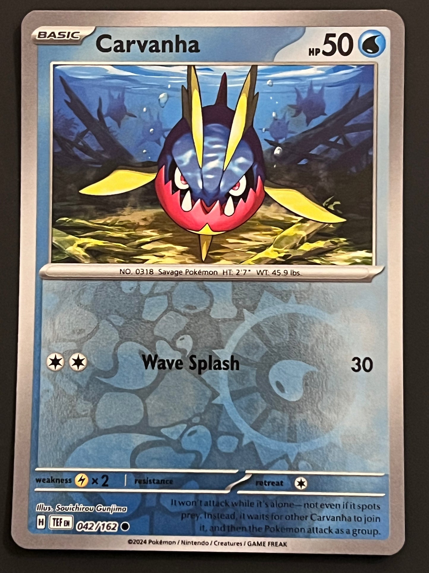 042/162 Carvanha - Pokémon Temporal Forces Common Reverse