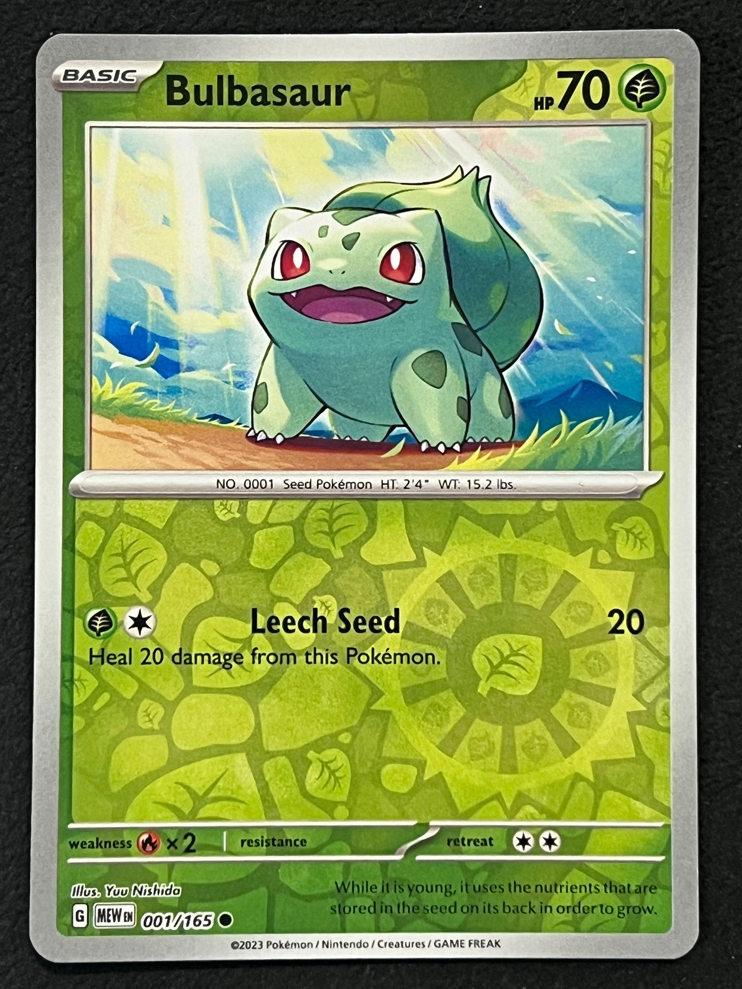 001/165 Bulbasaur - Pokémon 151 Common Reverse