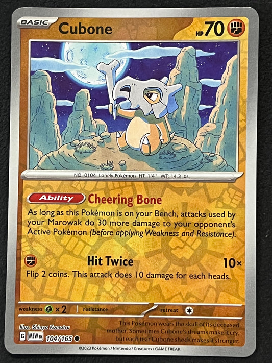 104/165 Cubone - Pokémon 151 Common Reverse