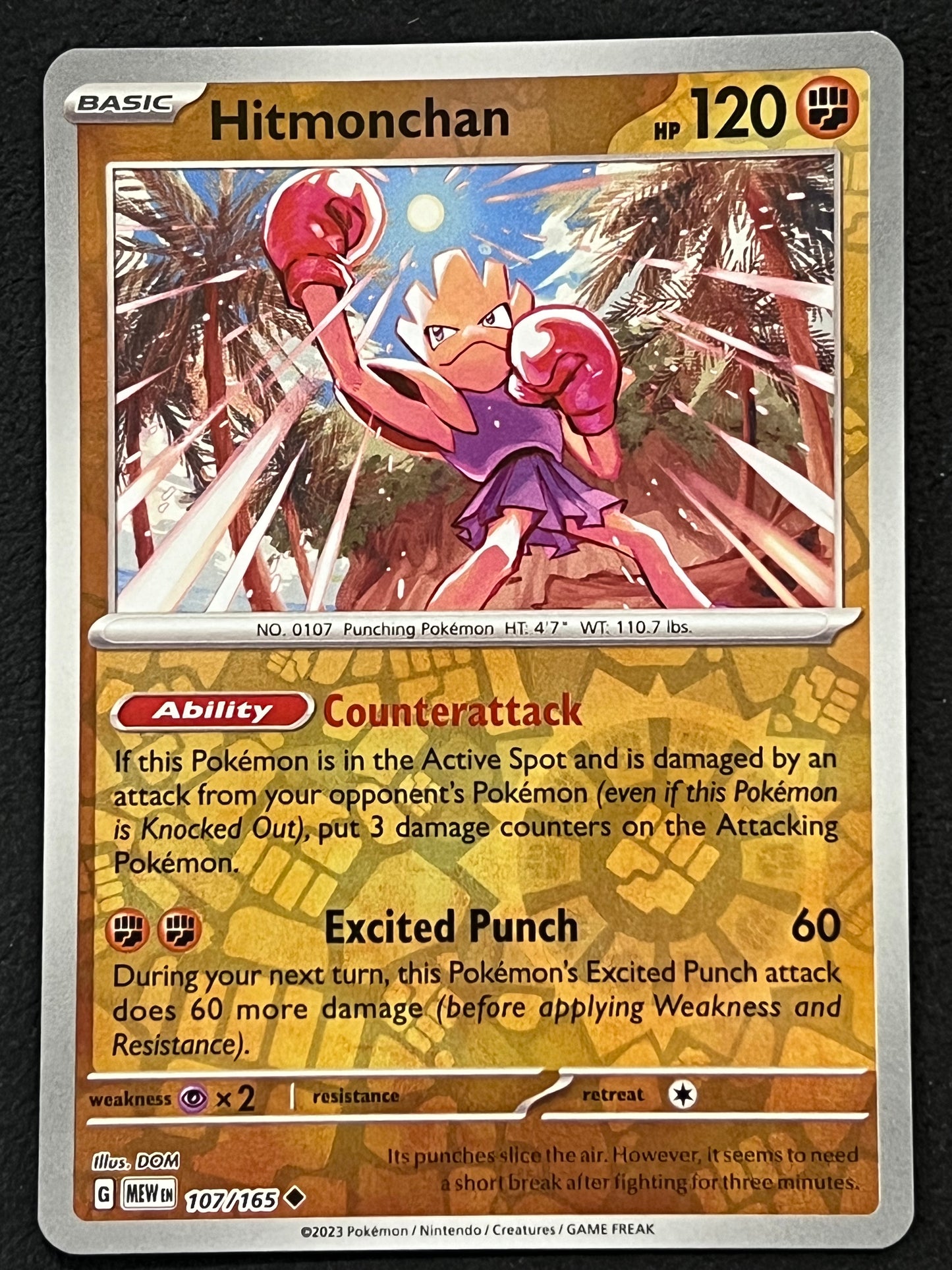 107/165 Hitmonchan - Pokémon 151 Uncommon Reverse