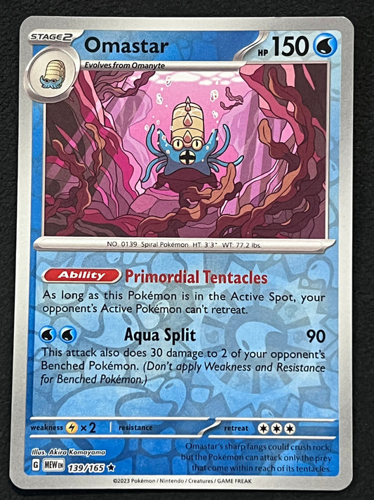 139/165 Omastar - Pokémon 151 Rare Reverse