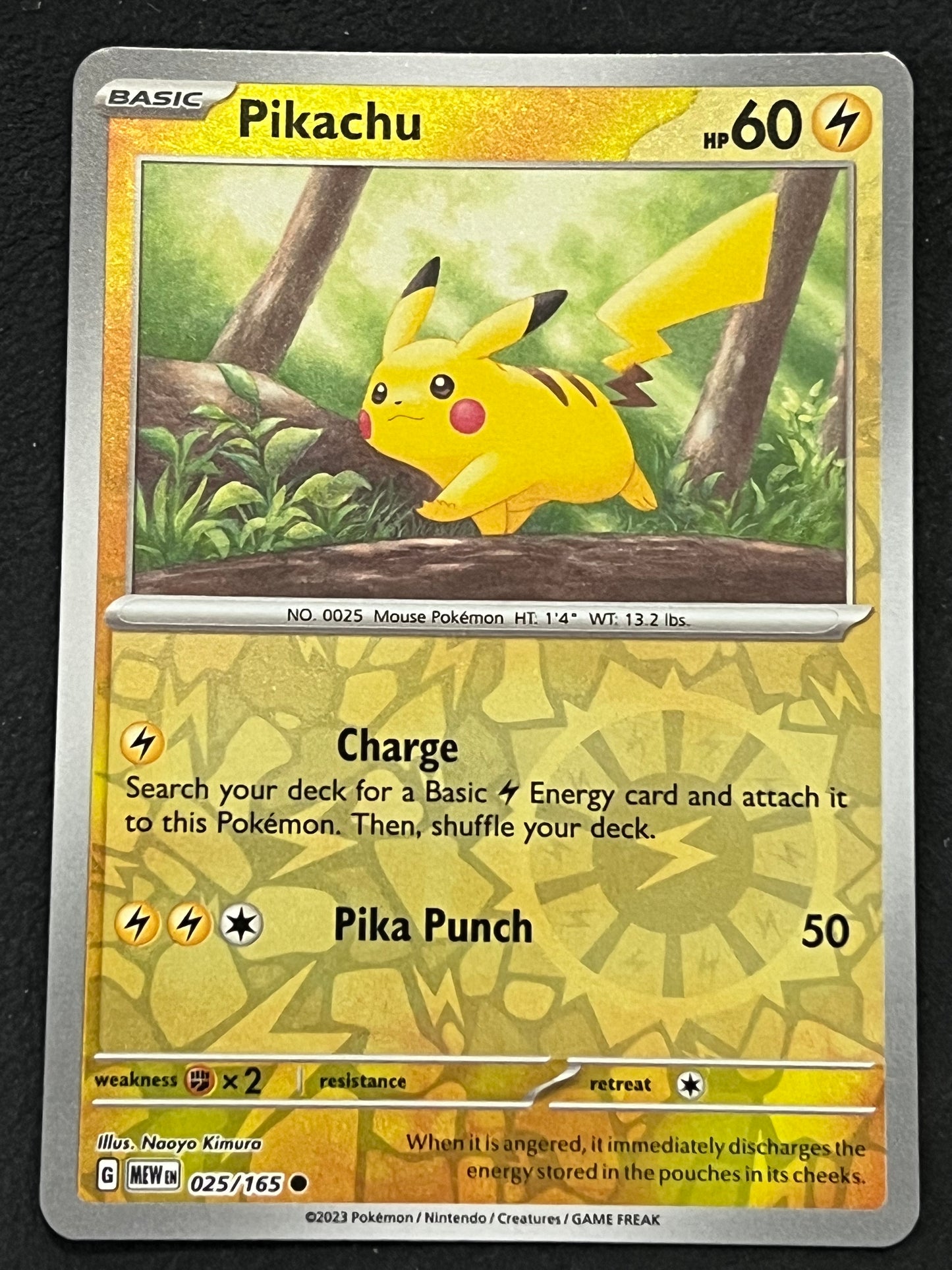 025/165 Pikachu - Pokémon 151 Common Reverse