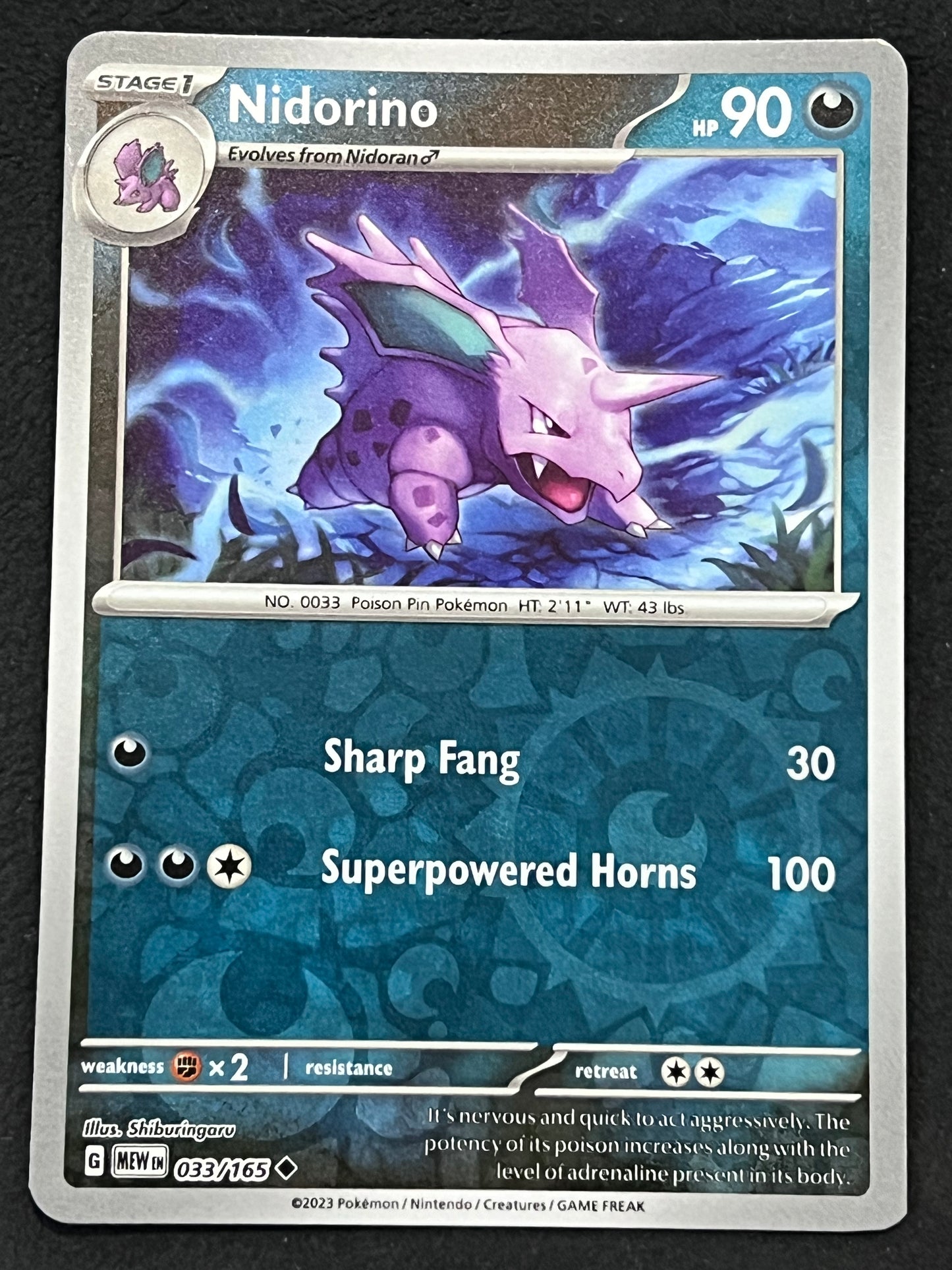 033/165 Nidorino - Pokémon 151 Uncommon Reverse